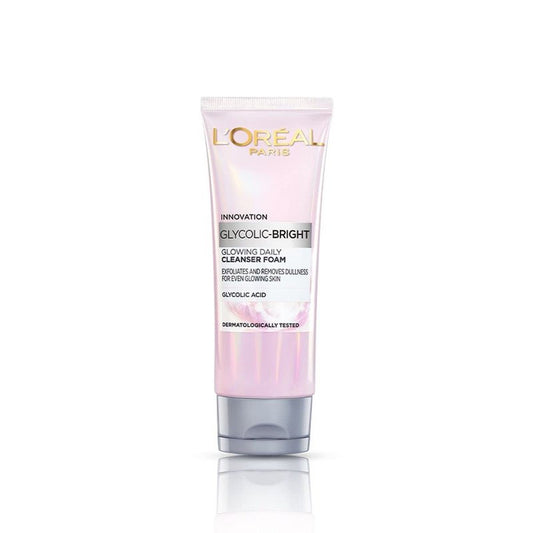 L'Oreal Paris Glycolic Bright Daily Foaming Facial Cleanser, 50ml |Daily Glowing Face Wash for Dull Skin
