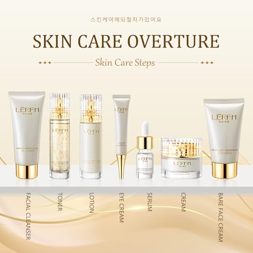 Korean Skincare Set - 10pcs - Face Care with Collagen, Niacinamide, Hyaluronic Acid - Smoothing Skin & Firming Skin,Hydrating Skincare kit Include Toner, Serum, Lotion, Eye Cream, Face Cream