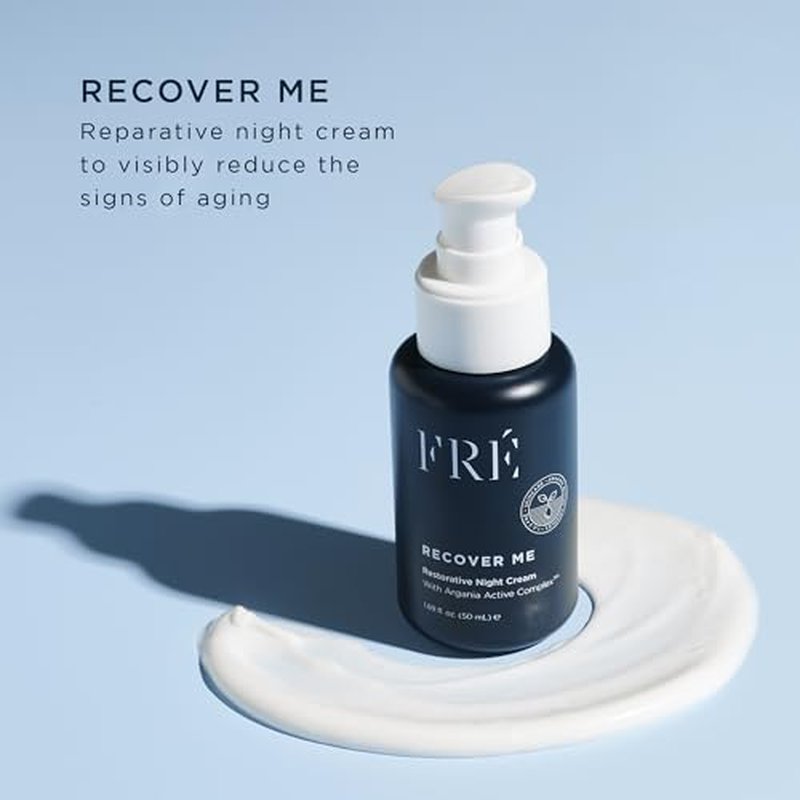 Moisturizer Face Cream for Night, Recover Me by FRE Skincare - Anti-Aging Formula for Fine Lines & Wrinkles - Argan Oil Complex, Hyaluronic Acid & Niacinamide - Vegan, Paraben-Free