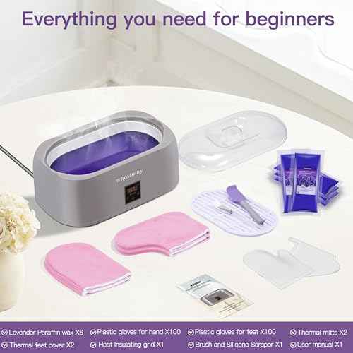 Paraffin Wax Machine for Hands and Feet, Paraffin Wax Warmer Moisturizing Kit 4000ml Wax Bath with Auto Timer, 6-Pack Wax Refills for Manicure Pedicure Home Spa