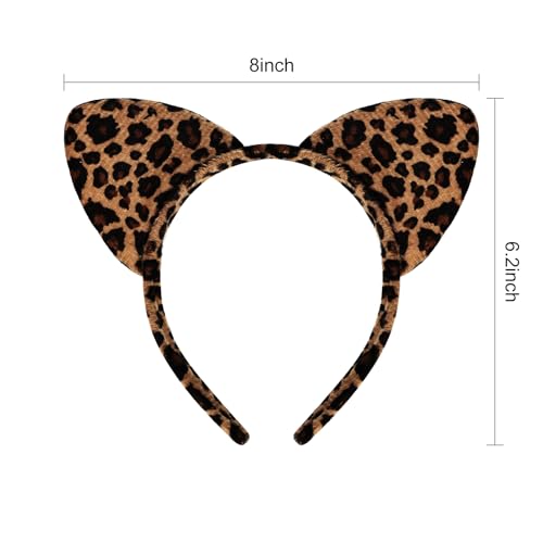 YARIEW 12 Pcs Cat Ears Headbands Animal Ears and Horns Headband Plush Horns Cosplay Costume Halloween Christmas