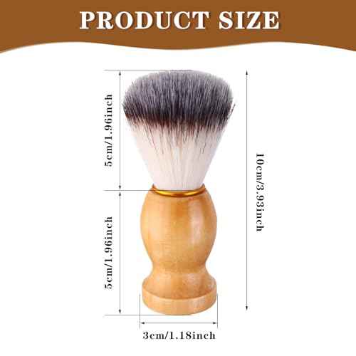 7Pcs Men Shaving Brush Wood Handle, Professional Salon Tools Hand Crafted Shaving Brush Wood Handle Shave Brushes Handmade Nylon Hair Brush for Men