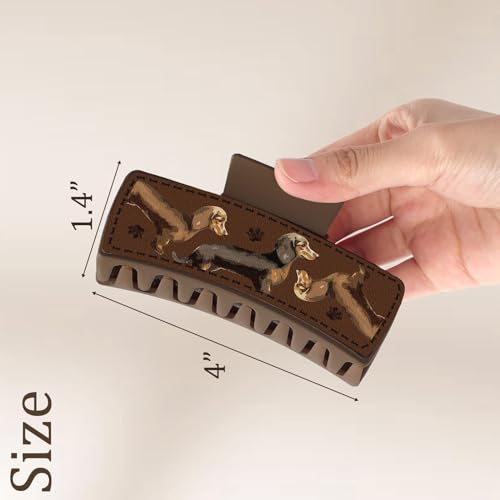 Dachshund Gifts for Women 3PCS Dachshund Hair Claw Clips Leather Weiner Dog Hair Clip Non Slip Cute Animal Claw Clip Hair Accessories for Christmas Thanksgiving Birthday