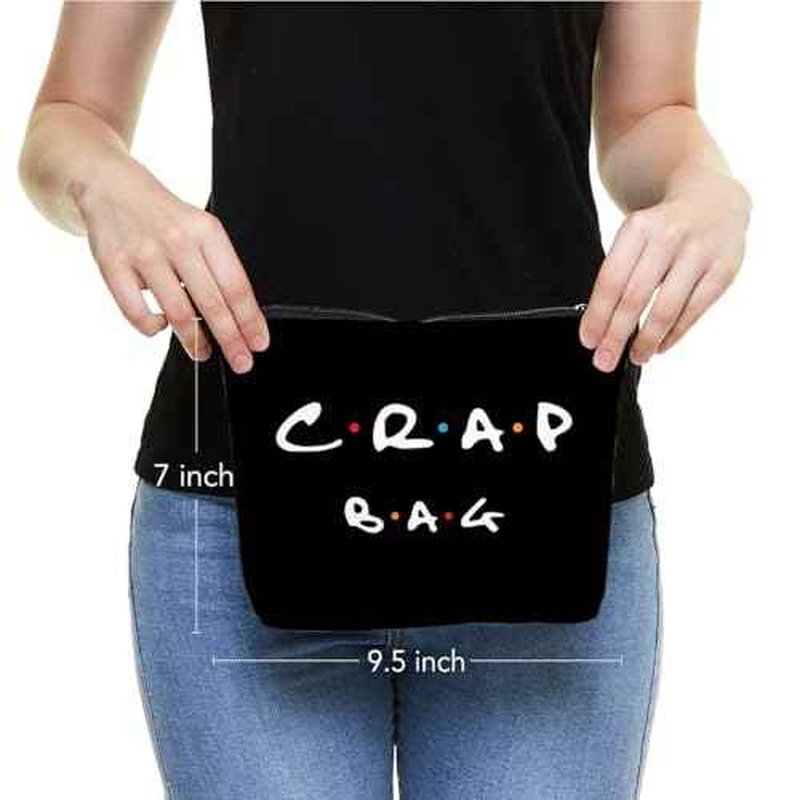Funny gift Friend makeup bag, Best friend Cosmetic Bag, Friends Theme Natural Reusable Eco-Friendly Makeup Bag Gifts, for Women Men Best Friends Birthday Christmas Gift. Black