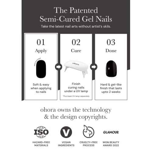 ohora Semi Cured Gel Pedi Strips (P Chilly Red) - Works with Any Pedi Lamps, Salon-Quality, Long Lasting, Easy to Apply & Remove - Includes 2 Prep Pads, Pedi File & Wooden Stick