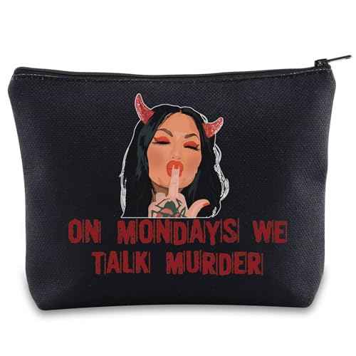 BWWKTOP Bailey Cosmetic Makeup Bag Bailey Fans Gifts On Mondays We Talk Murder Zipper Pouch Bag For Murder Show Lovers (Talk Murder BL)