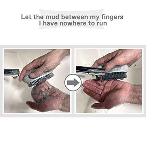 VWMYQ Heavy Duty Fingernail Scrub Brush, Durable Stiff Bristles Hand and Nail Cleaning Brush for Men & Mechanics (Hand Wash Brush - Grey)