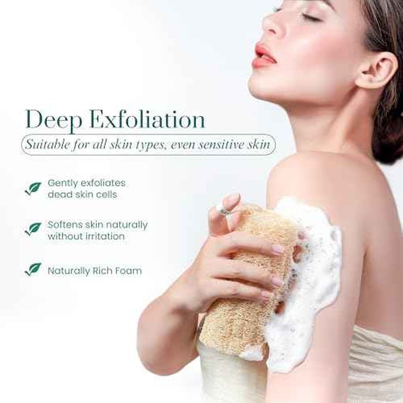 Natural Loofah Sponge, 5?Pack (6") Exfoliating Body Scrubber for Shower, Luffa Sponge, Bath & Kitchen ? Plant-Based