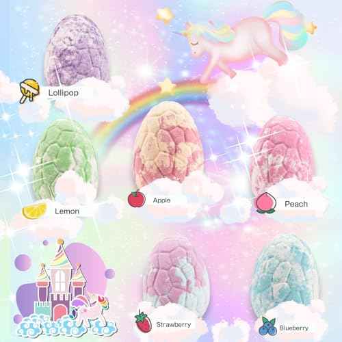 Bath Bombs for Kids with Toys Inside Bath Bombs for Girls with Surprise Inside Unicorn Bubble Bath Toys for Kids Ages 4-8 Gifts Girls Toys Age 4 5 6 7 8 Years Old Toddler Princess Birthday Gift