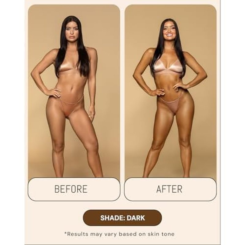 Dark Tanning Mousse 7oz - Made in the USA - Streak-Free, Lightweight, Non-Sticky, Fast-Absorbing, Vegan, Sunless Tanner for All Skin Types