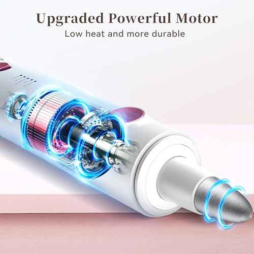 Electric Nail Drill, 8-in-1 Cordless Electric Nail File with LED Light, 5 Speeds Rechargeable Manicure and Pedicure Kit Hand Foot Care Tool for Nail Grinder Trim Polish for Women Baby