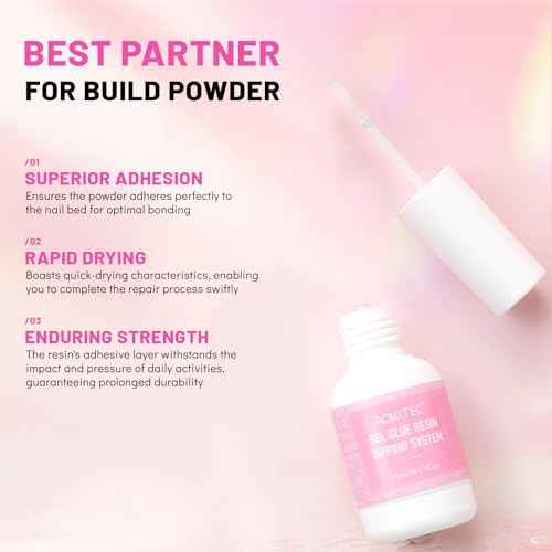 Aokitec Nail Repair Kit - 28g Jelly Pink Build Powder for Broken Cracked Split Weak Nails with 15ml Nail Repair Glue Ideal Solution Emergency Easy Quick Fix Air Dry DIY Natural Crystal Pink Nails