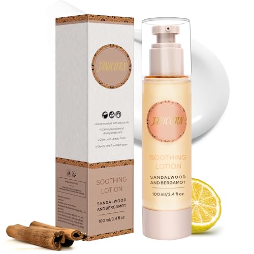 Sandalwood & Bergamot Aromatherapy Lotion ? Lightweight Moisturizer for Body & Massage, Gentle Warming Care with Woody-Citrus Aroma for Grounding and Refreshing Self-Care, 3.4 fl oz / 100 ml