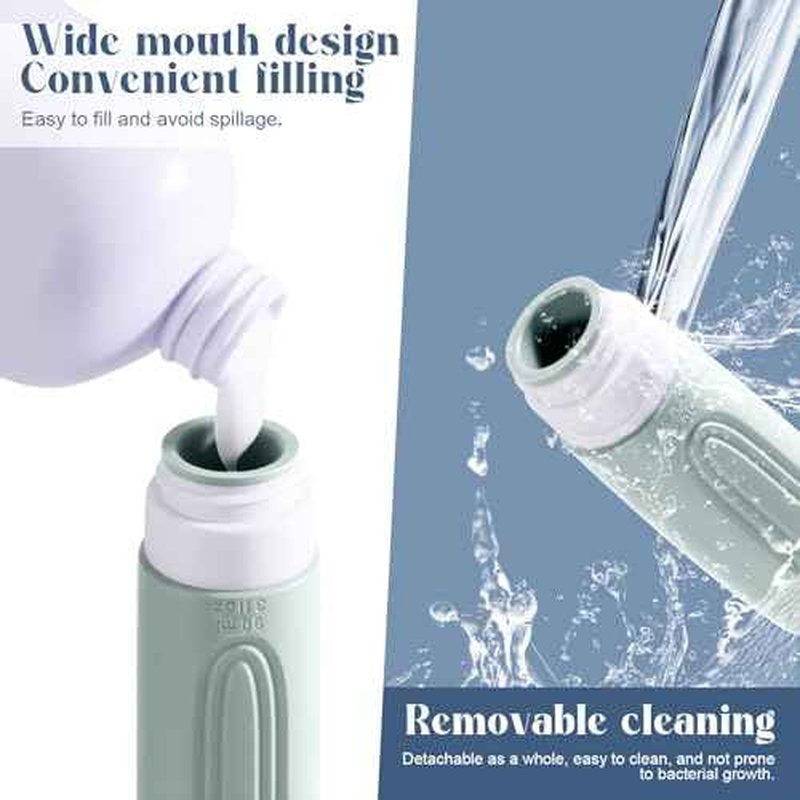 Travel Bottles for Toiletries, 3oz TSA Approved Travel Size Toiletries, Silicone Leak-Proof Refillable Containers, Squeezable Liquid Essentials Bottles W/Clear Bag (GRAY)