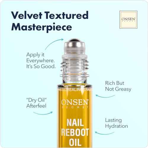 Onsen Secret Nail & Cuticle Repair Oil (10ml) - Dry Oil Formula - Japanese Tsubaki, Tea Tree & Jojoba - Strengthens Nails, Repairs Cuticles, Hydrates Skin & Hair - Natural & Vegan