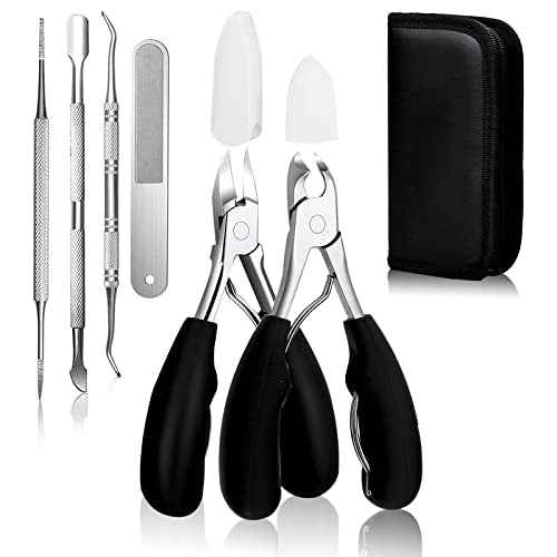 6Pcs Toenail Clippers for Thick Toenails Ingrown Nail Clippers, Large Toe Nail Clippers, Heavy Duty Toe Nail Clippersfor Seniors Toenail Clippers Set with Long Handle for Men