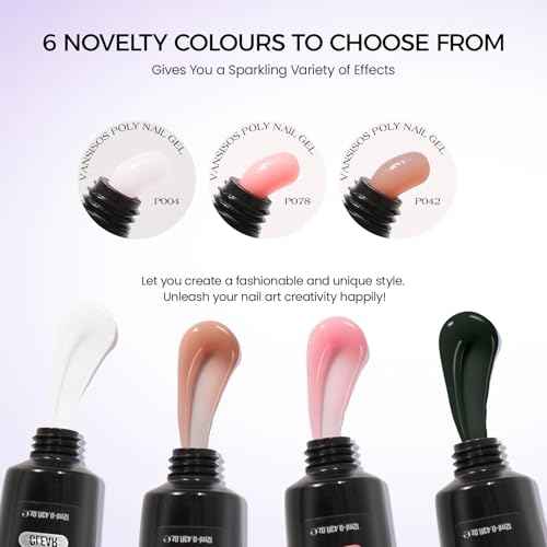 Poly Gel Nail Kit: 6 Clear Colors Poly Extension Gel Nail Starter Kits with Nail Lamp Complete Poly Gel Nail Kit Supplies for Beginners with Everything