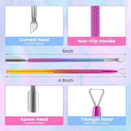 Gel Nail Polish Remover, Professional Gel Polish Remover for Nails Non-Irritating Easily & Quickly Remove Nail Polish, Gel Remover Tools Kit Nail File Cuticle Pusher Nail File Grit