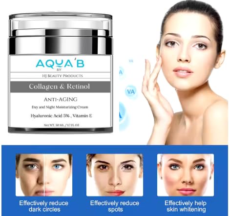 Collagen and Retinol Hydrating Face Cream - Anti-Aging Moisturizer for Glowing Skin