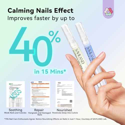 SAVILAND Soothing Cuticle Oil Pen: 6Pcs Plant-Based Nail Oil with Aloes Vitamin E Nail Strengthener Refreshing Nail Growth Serum Cuticle Softener for Moisturizing Repairing Dryness Redness Peeling
