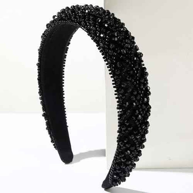 Ever Fairy Rhinestone Headband Women Girls Fashion Handmade Crystal Diamond Bling Headbands Hair Hoops Sparkle Glitter Beaded Jeweled Hairband Hair Accessories