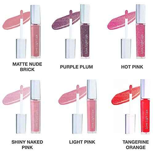 Love Light Lips Lip Gloss - Hydrating & Moisturizing Lip Makeup with Jojoba, Shea Butter, Vitamin E and Aloe. LED Light in the Wand and Mirror on the bottle, Cruelty-Free and Paraben Free (Bliss)