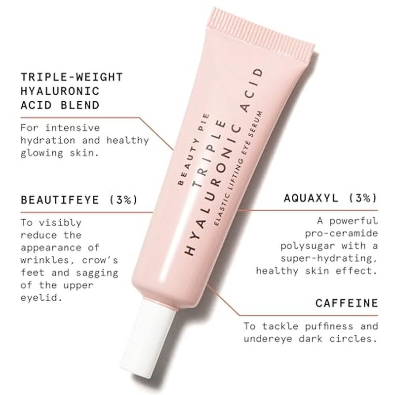 Beauty Pie Triple Hyaluronic Acid Elastic Lifting Eye Serum 15ml ? Firming & Brightening Treatment for Dark Circles, Puffiness & Fine Lines ? Lightweight, Fragrance-Free Eye Serum