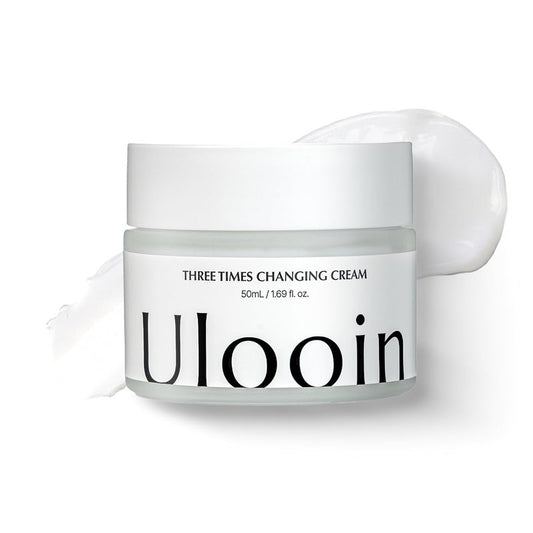Ulooin Three Times Changing Cream – K-Beauty Moisturizer with Ceramide, D-Panthenol & Chamomile | Soothing, Hydrating, Blemish Care & Skin Barrier Repair for Clear, Balanced Skin