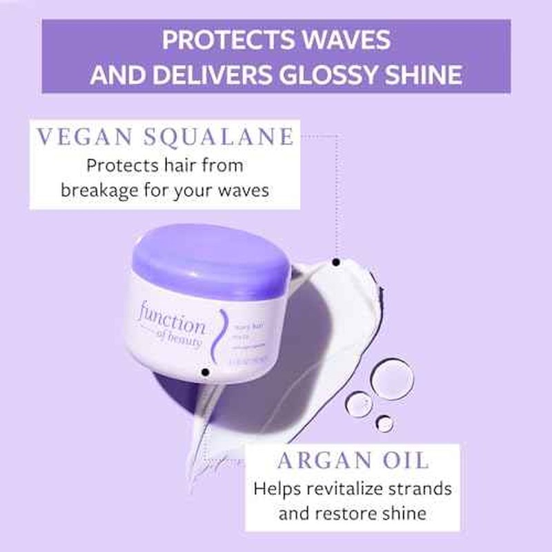 FUNCTION OF BEAUTY Hair Mask for Wavy Hair, 6.5 oz - Deep Conditioning Formula With Argan Oil to Restore Shine & Vegan Squalane to Prevent Hair Breakage, Customizable Haircare