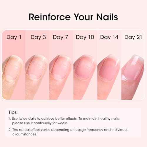 GELLEN Nail Strengthener, 8-In-1 Nail Repair Serum Growth for Thin Brittle Damaged Nails, Non Polish, Air Dry Clear Nail Growth Care Treatment, Keratin Calcium Formula, Cherry Blossom Scent