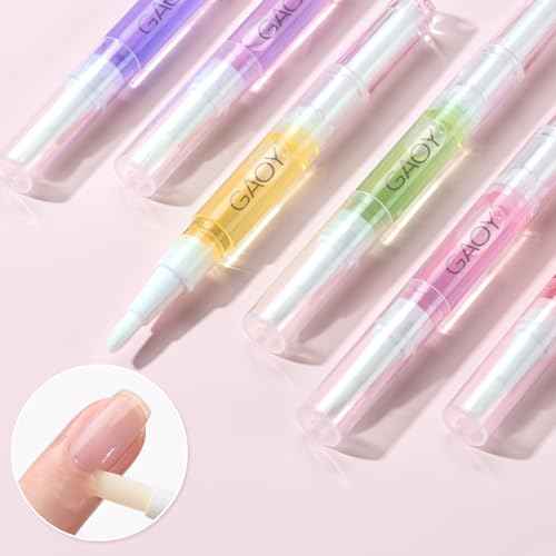 GAOY Cuticle Oil Pen Set, 6Pcs Manicure & Pedicure Accessories with Vitamin E for Nourished and Revitalized Nails, Professional Nail Growth Treatment & Repair Kit