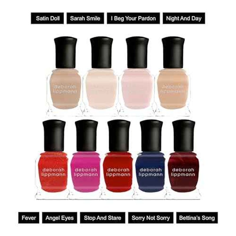 Deborah Lippmann Nail Polish, Gel Lab Pro Set | Treatment Enriched for Nail Health, Wear and Shine | No Lamps or Tools & 21-Free | 25th-Anniversary, 9 Bottles