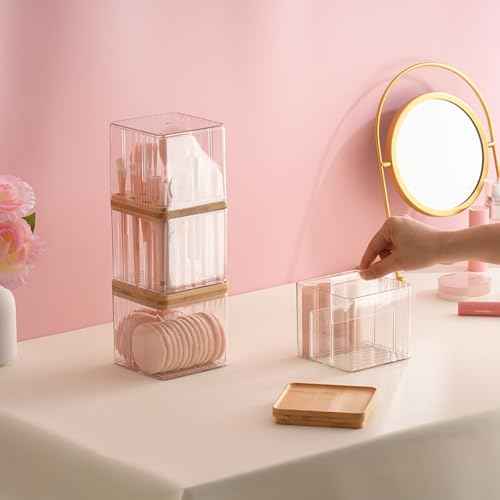 Makeup Brush Holder Comb with Cover Makeup Containers Organizers Set Makeup Holder Box Cosmetic Case With Lid Waterproof Dustproof Beauty Skincare Organizer Bathroom Vanity Countertop,Gift,Clear£¬3PCS