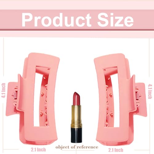 18 Pack Hair Claw Clips,Hair Clips For Women,Large Hair Claw Clips For Thick Hair,Nonslip Matte Hair Clips Hair Accessories Women Girl Birthday Christmas Gift (18 Pack Pink)