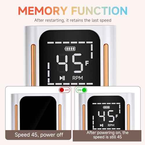 Nail Drill, Portable Electric Nail File 45000RPM, Rechargeable Nail Drill Professional with Bits & Base, for Acrylic Gel Nails, E-File Machine, Manicure Polishing, for Salon Home, White