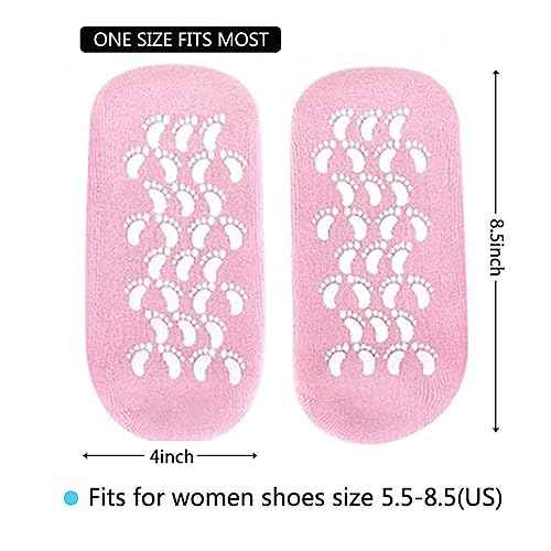 Moisturizing Socks, 2 Pairs Moisturizing Gel Socks£¬Soft Feet Moisturizer Spa & Pedicure Socks for Dry Cracked Heels, Calluses,Gel Spa Socks for Repairing (Blue&Pink)
