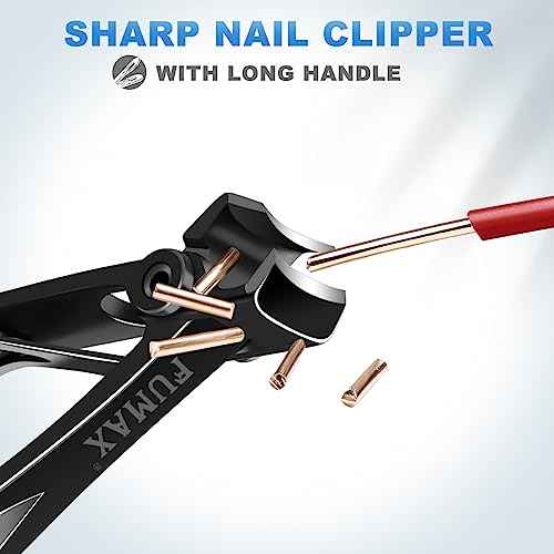Toenail Clippers for Seniors Thick Toenails, Heavy Duty Large Nail Clippers with 15mm Wide Jaw Opening, Long Handle Toe Nail Clippers for Thick Nails Gifts for Men, Seniors Women