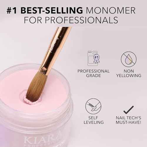 Kiara Sky EMA Monomer - Professional Acrylic Nail Liquid, 16 Fl Oz
