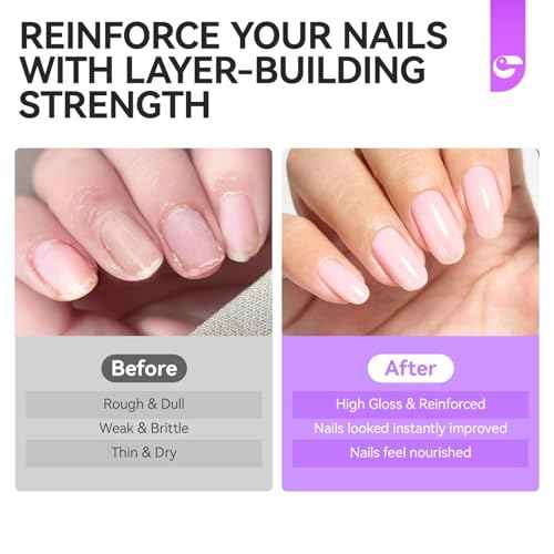 Nail Ridge Filler For Damaged Nails: Gelike ec 8 in 1 Nail Strengthener for Thin Nails and Growth,Protein Nail Ridge Filler with Top Coat Free