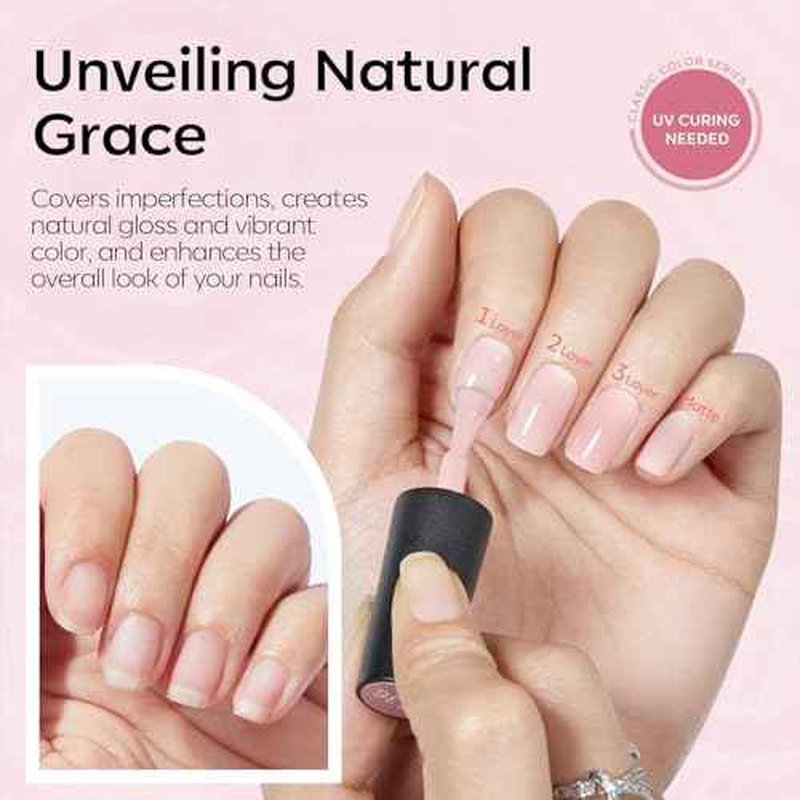 modelones French Tip Gel Nail Polish Set 2 Pcs 15ml Black and Milky Pink French Manicure Kit Sheer Pink Soak Off U V LED Jelly Base Color Gel Polish Nail Art Home DIY Gift for Women