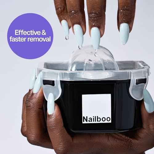 Nailboo 100% Acetone Nail Polish Remover & Soak Bowl, Gel Polish Remover for Nails, Pure Acetone Polish and Dip Powder Remover, Nail Salon Quality Removal, 16 Fl Oz