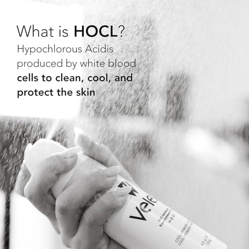 Vele? HOCL Hydrating Face Mist, Gentle Facial Spray, Versatile Fusion of Hypochlorous Acid + Pure Water, Refreshes, Soothes & Cleans The Skin, 4 Fl Oz