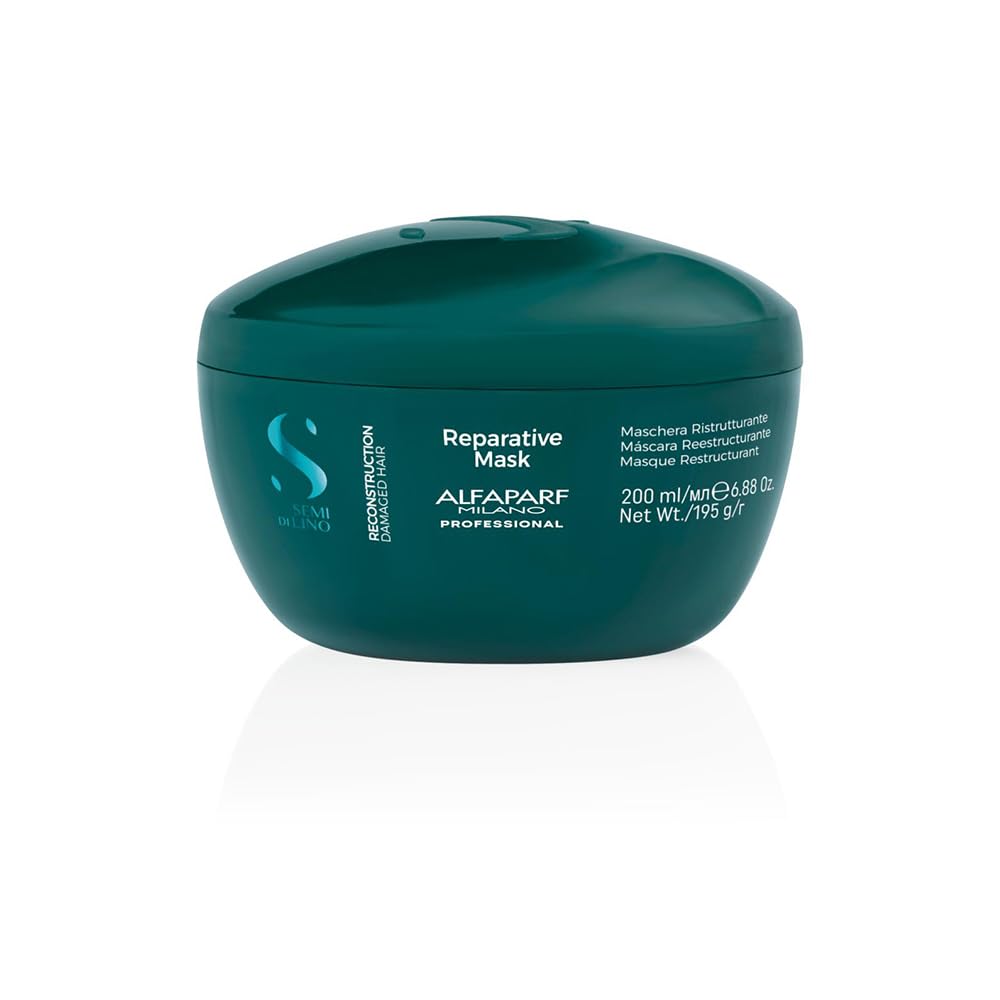 Alfaparf Milano Semi Di Lino Reconstruction Reparative Mask for Damaged Hair, Sulfate Free - Safe on Color Treated Hair - Paraben and Paraffin Free - Professional Salon Quality