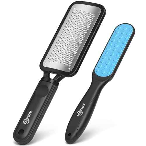 2 Pack Foot File Callus Remover, Durable Foot Scrubber for Hard Dead Skin, Foot Rasp and Double-Sided Foot Heel Scraper for Cracked Heels & Corns, Stainless Steel Pedicure Feet File Tool