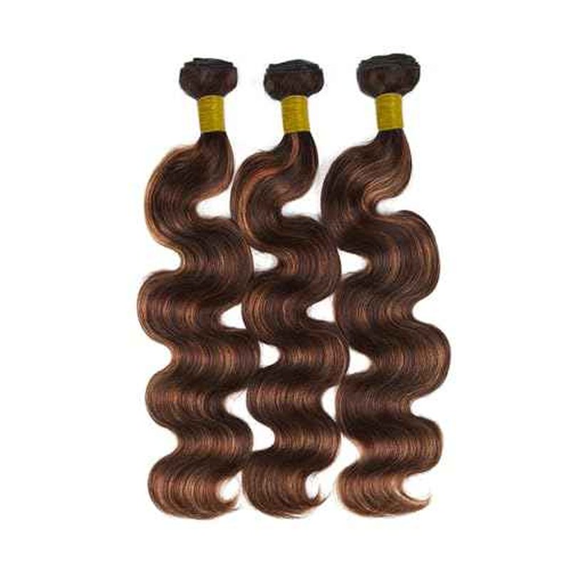 34 34 34 Inch Ombre Human Hair Bundles Body Wave Bundles Human Hair Highlight Bundles Brazilian Brown Highlight Bundles Hair Weave Silky Soft Remy Hair Extensions