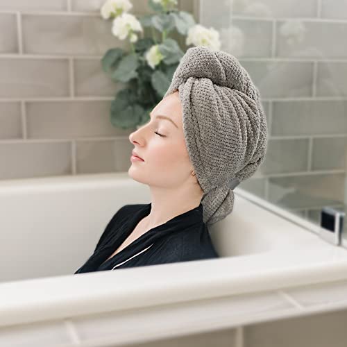 2 Packs Large Microfiber Hair Towels for Women, Super Absorbent & Quick Dry Hair Towel Wrap for Curly Hair Long & Short Hair- Anti-Frizz Hair Turbans for Wet Hair - 27.5''*39.4''