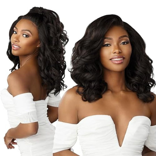 Sensationnel Bare Lace 13X6 Wigs - Unit 12 Lacefrontal Glueless Synthetic 180 Degree Preplucked Hairline (2 DARKBROWN)