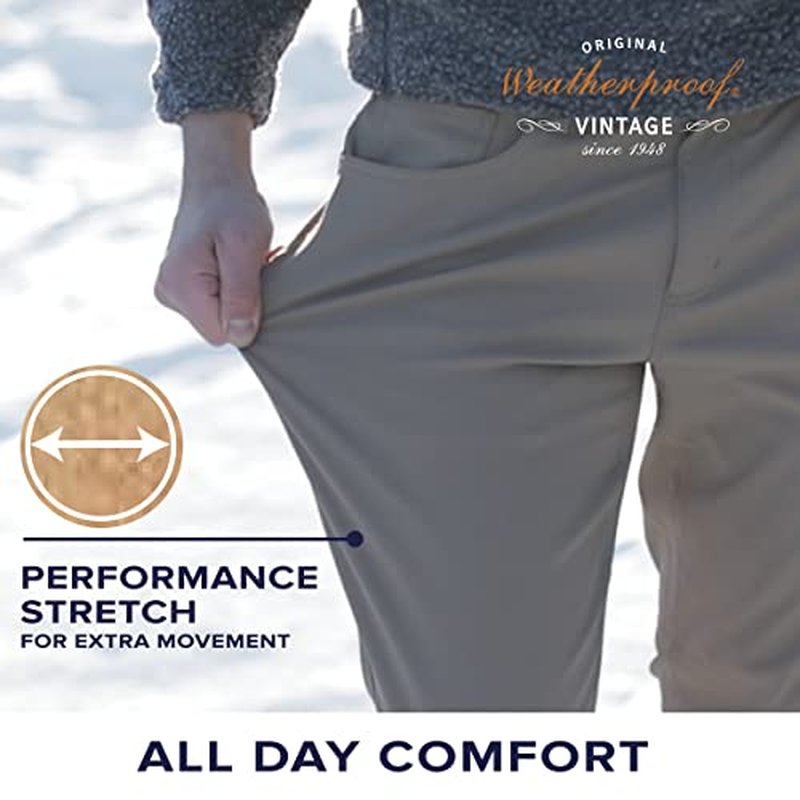 Weatherproof Vintage Hiking Pants - Men Straight Slim Fit Chino Mens Travel Pant, Lightweight Stretch Casual Pants for Men