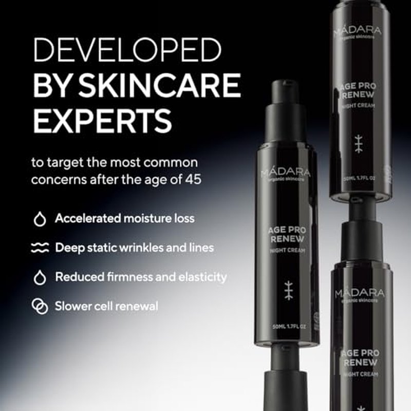 M?DARA AGE?PRO Renew Night Cream 50?ml ? Intensive Overnight Anti?Ageing Moisturiser with Hyaluronic Acid & Botanical Actives to Revitalise, Smooth and Restore Mature, Tired Skin