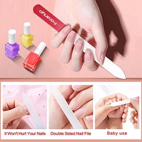 6 Pcs Glass Nail File Set, Providing Salon-Like Results from The Comfort of Your Home£¬Specially Crafted for Natural Nail Enthusiasts(Pink 6 pcs)